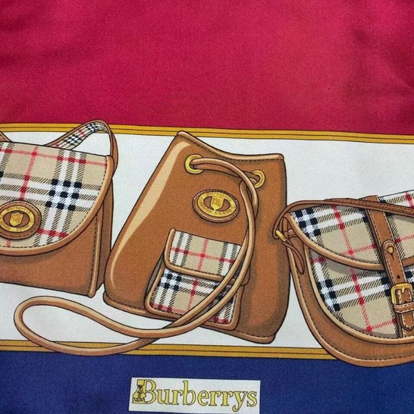auth BURBERRY re-issue HANDBAGS silk SCARF 34" - Picture 4 of 7
